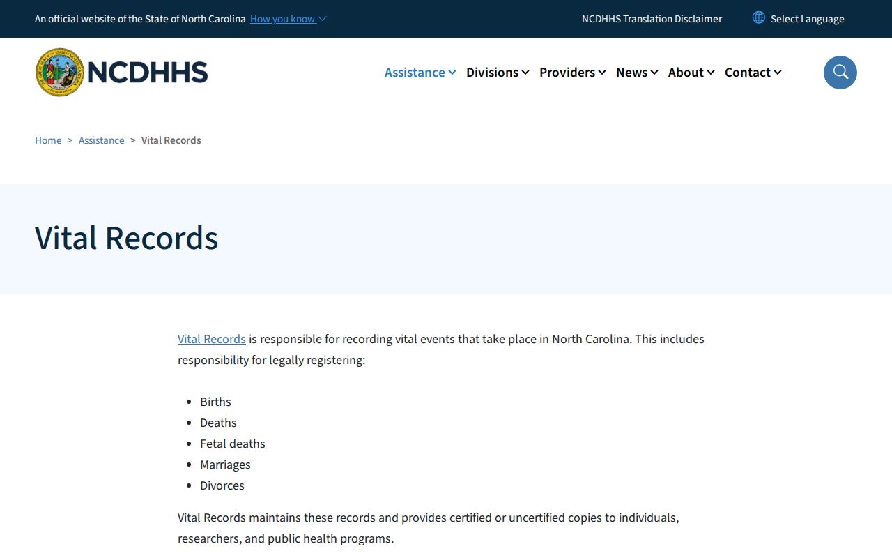Sanford people search North Carolina vital records service